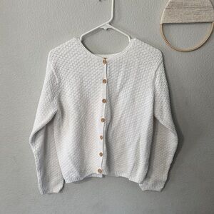 Talbots Cream Button-Up Cardigan